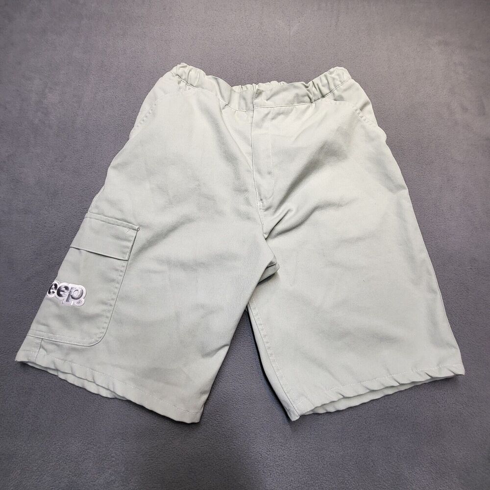 VTG Jeep Cargo Shorts Mens 28 Green UAW Elastic Waist Drawstring Made In USA